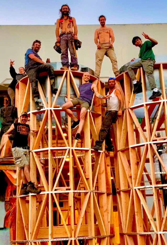 The crew on the tower